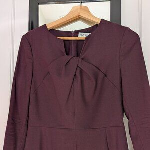 The Fold Waverley Dress Plum Wool Crepe US 6